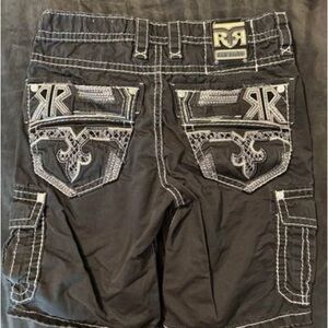 Rock Revival size 34 Black Cargo Shorts for Men